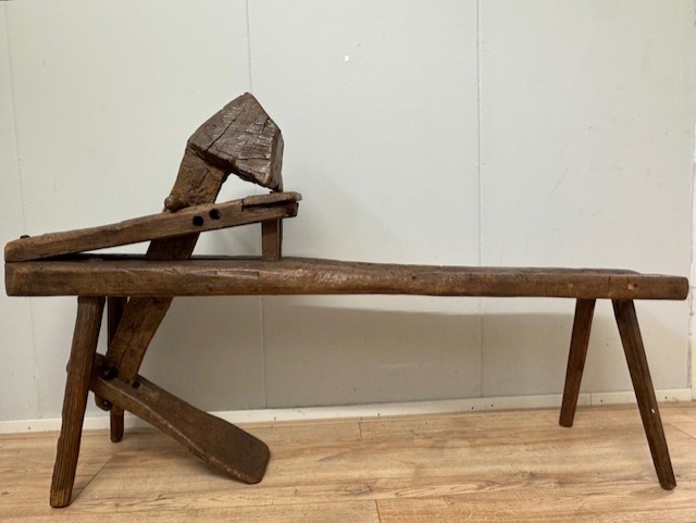 Antiek 18e eeuw zeilmakers bankje