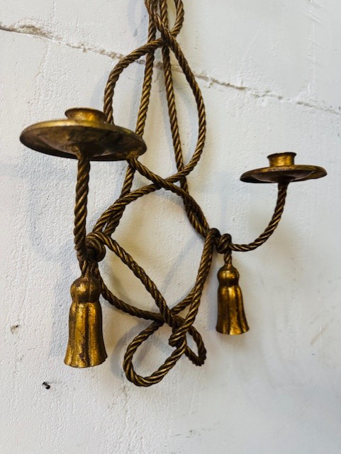 Vintage Hollywood / regency style wand kandelaar