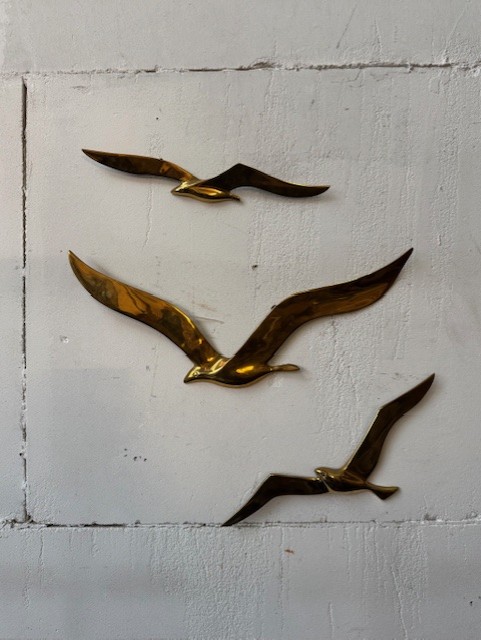 Set van 3 vintage design wandobjecten vogels