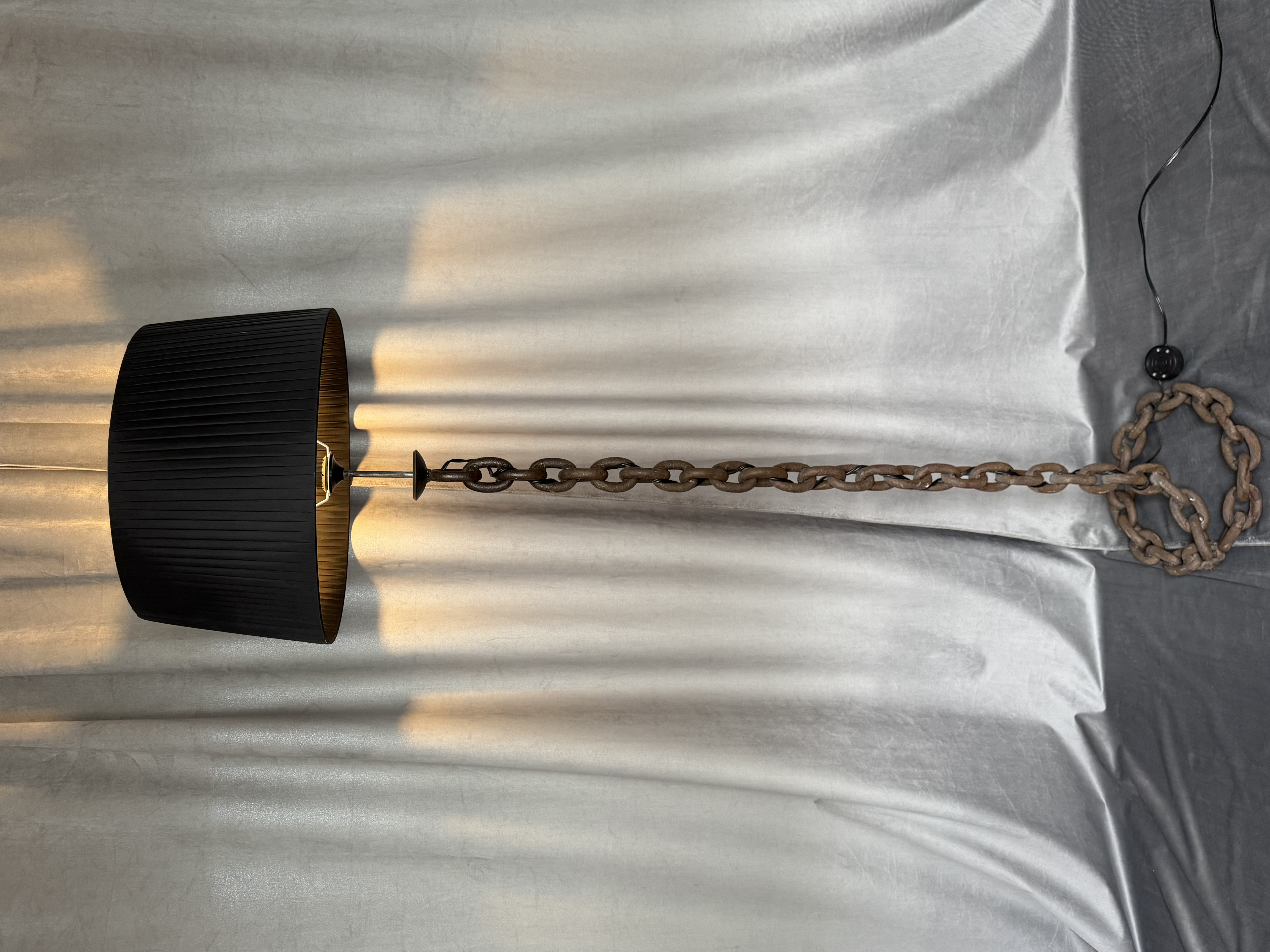 Vintage brutalist ketting vloerlamp