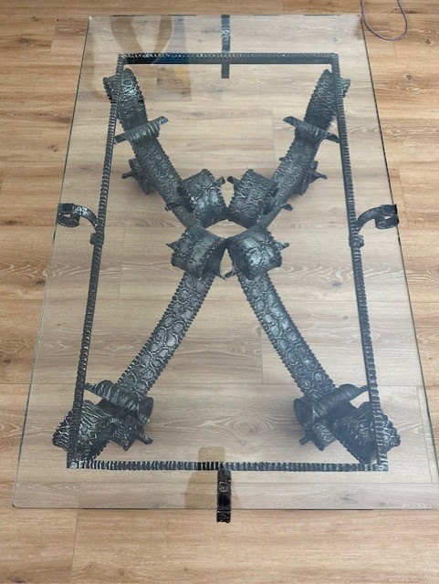 Vintage design brutalist salontafel smeedijzer