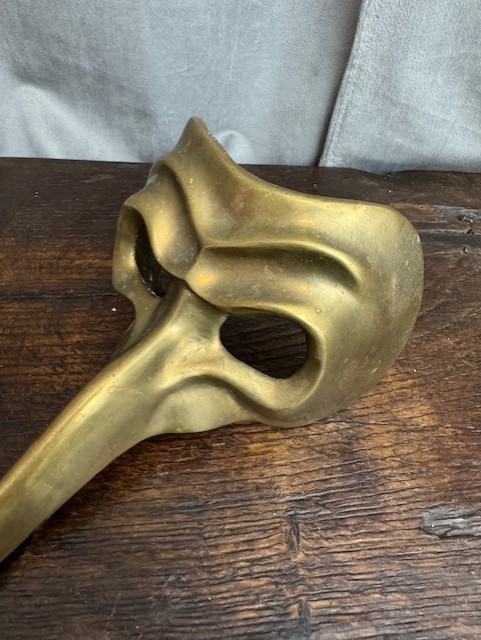 Vintage verguld bronzen Venetiaans masker decoratief